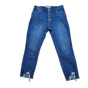 ABERCROMBIE & FITCH SZ 10S The Super Skinny Ankle High Rise Button Fly Blue Jean